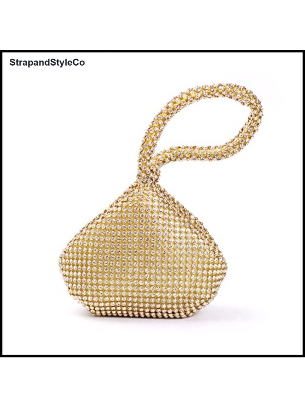 Rhinestone Triangle Evening Bag Wristlet Clutch for Wedding Prom Party